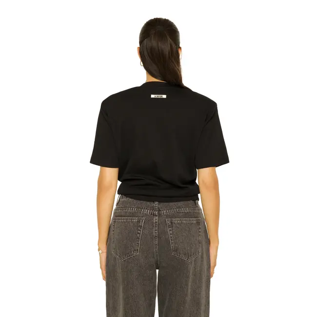 L.A Sisters OVERSIZED KNOT TEE BLACK
