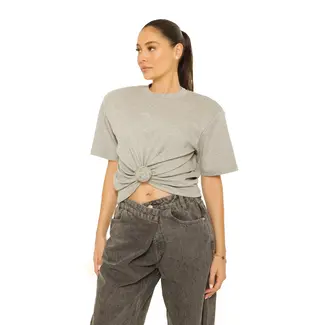 L.A Sisters OVERSIZED KNOT TEE GREY