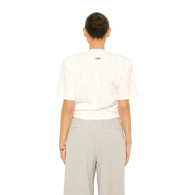 L.A Sisters OVERSIZED KNOT TEE WHITE