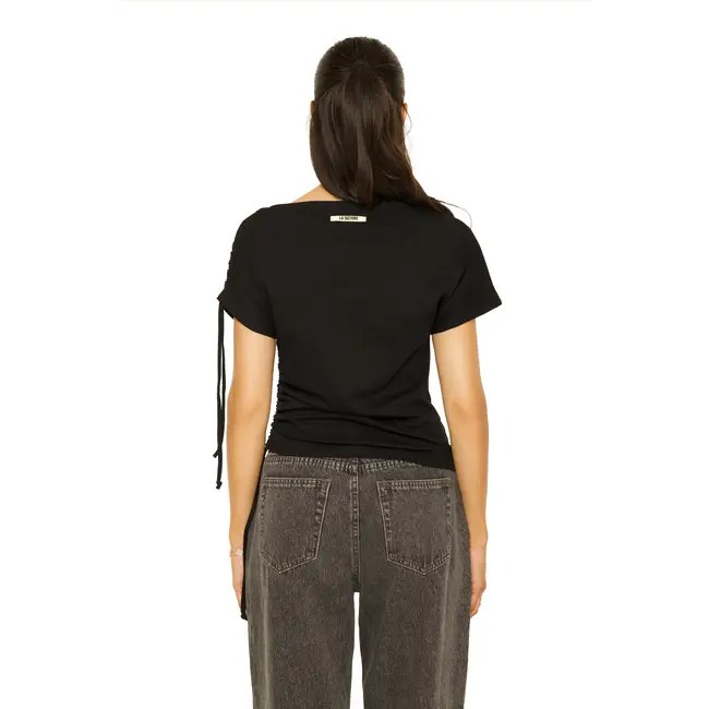 L.A Sisters OFF-SHOULDER STRING TOP BLACK