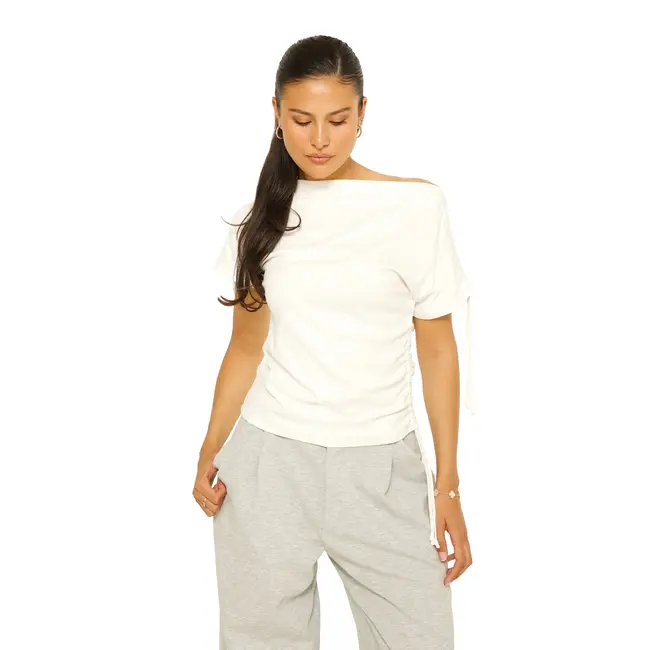 L.A Sisters OFF-SHOULDER STRING TOP WHITE