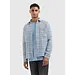 PURE PATH STRUCTURED CHECKED OVERSHIRT BLUE GREY