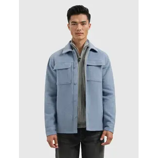 PURE PATH FLANNEL OVERSHIRT MID BLUE