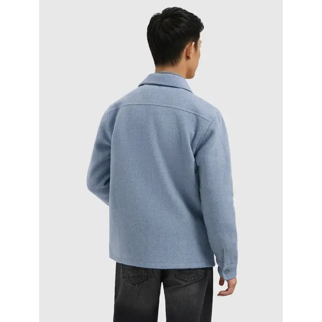 PURE PATH FLANNEL OVERSHIRT MID BLUE
