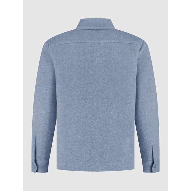 PURE PATH FLANNEL OVERSHIRT MID BLUE