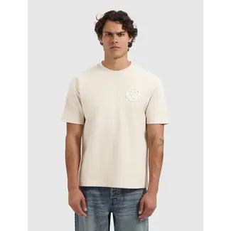 PURE PATH EMBLEM LOGO T-SHIRT SAND