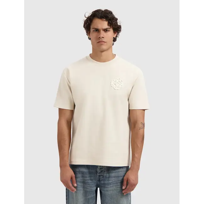 PURE PATH EMBLEM LOGO T-SHIRT SAND