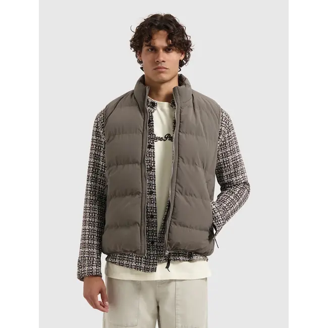 PURE PATH PADDED BODYWARMER LIGHT BROWN