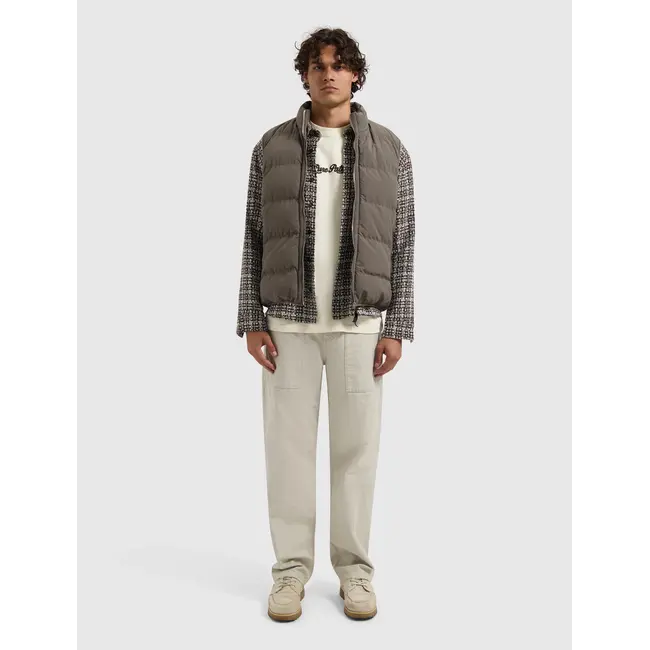 PURE PATH PADDED BODYWARMER LIGHT BROWN