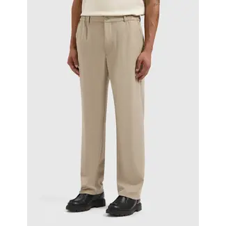 PURE PATH PLEATED TWILL PANTS ECRU