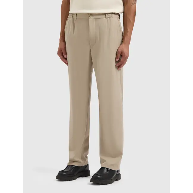 PURE PATH PLEATED TWILL PANTS ECRU