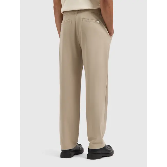 PURE PATH PLEATED TWILL PANTS ECRU