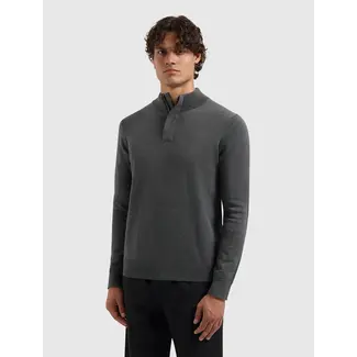 PURE PATH KNIT HIDDEN HALF-ZIP SWEATER ANTRA MELANGE