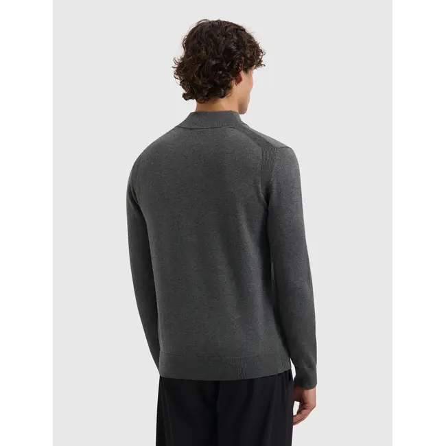 PURE PATH KNIT HIDDEN HALF-ZIP SWEATER ANTRA MELANGE