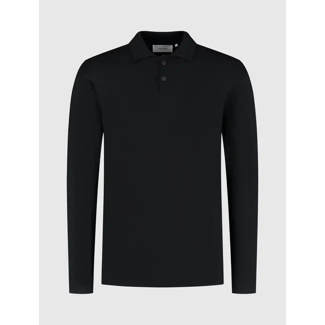 PURE PATH HEAVY KNIT POLO BLACK