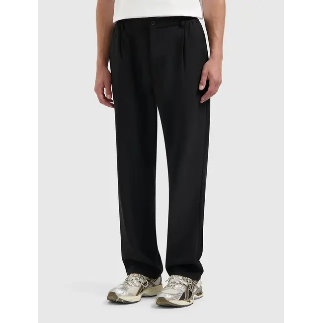 PURE PATH PLEATED TWILL PANTS BLACK
