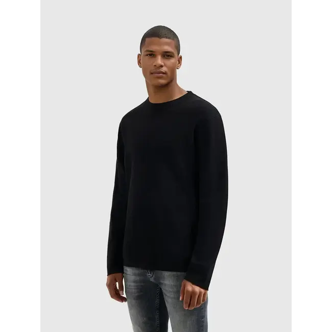 PURE PATH HEAVY KNIT SWEATER BLACK