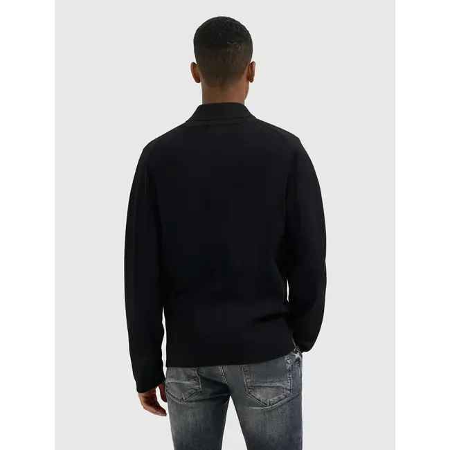 PURE PATH HEAVY KNIT SWEATER BLACK