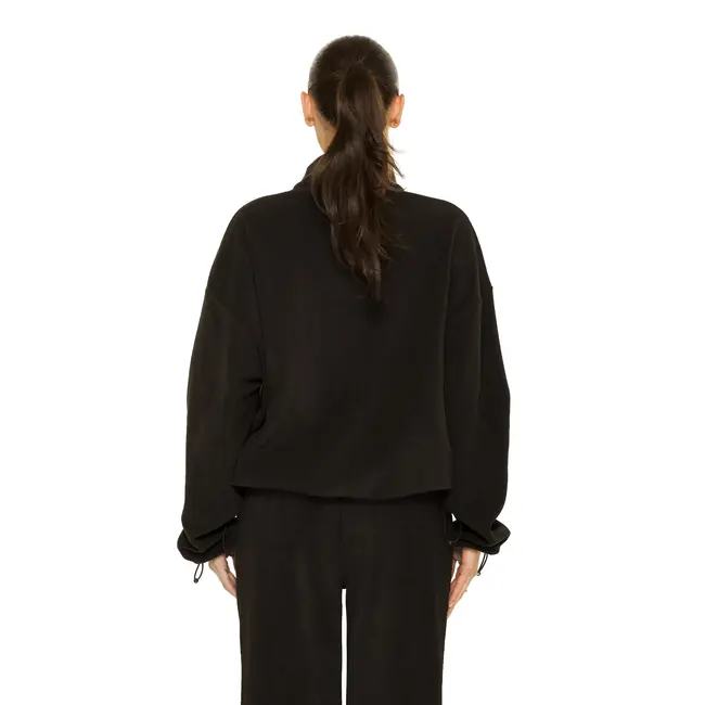 L.A Sisters FLEECE ZIP UP JACKET BLACK