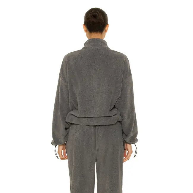 L.A Sisters FLEECE ZIP UP JACKET GREY