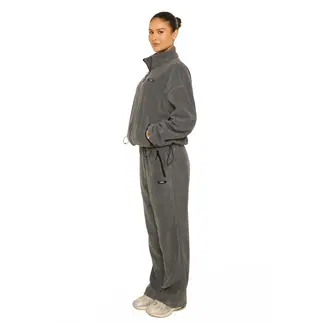 L.A Sisters FLEECE STRAIGHT LEG PANTS GREY