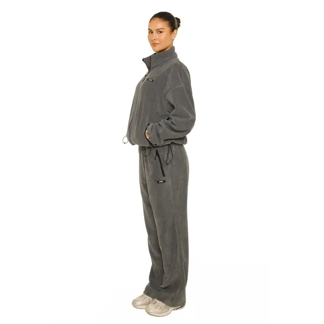 L.A Sisters FLEECE STRAIGHT LEG PANTS GREY