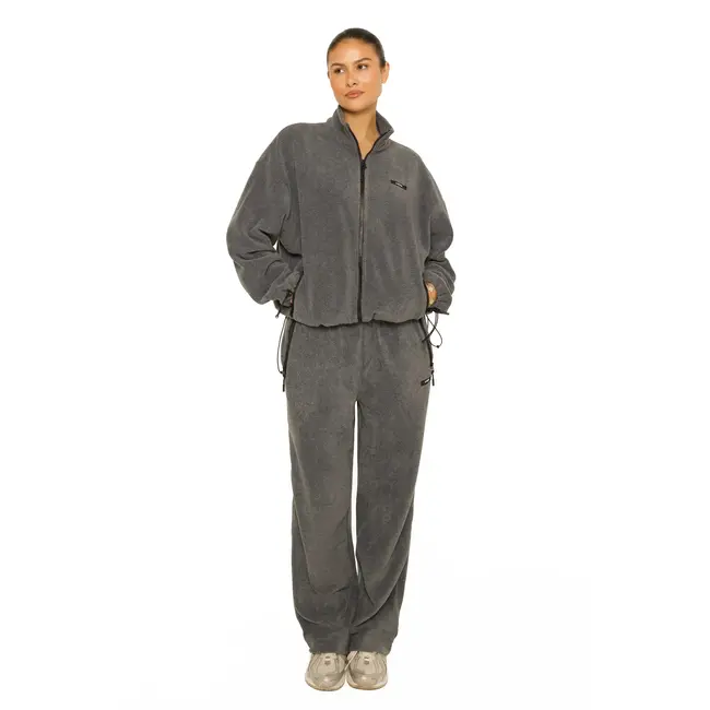 L.A Sisters FLEECE STRAIGHT LEG PANTS GREY