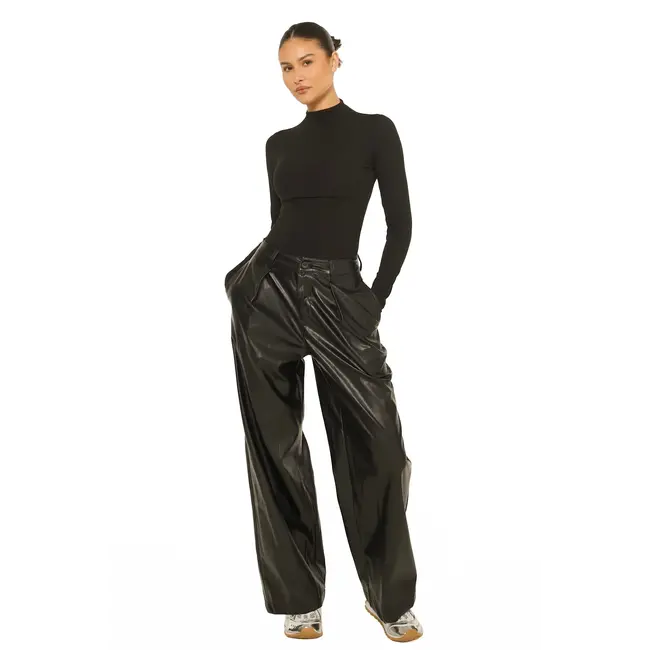 L.A Sisters LEATHER PANTALON BLACK