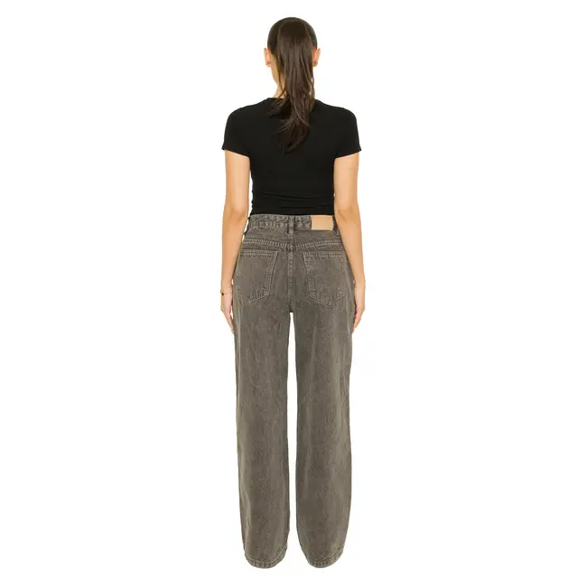 L.A Sisters FOLD OVER JEANS LIGHT GREY