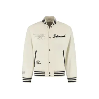 Dstrezzed SONNY VARSITY JACKET OFF WHITE