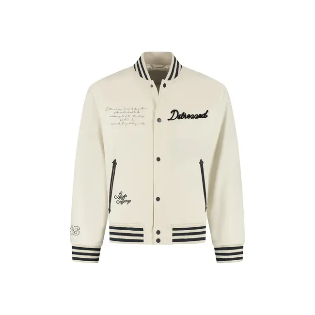 Dstrezzed SONNY VARSITY JACKET OFF WHITE