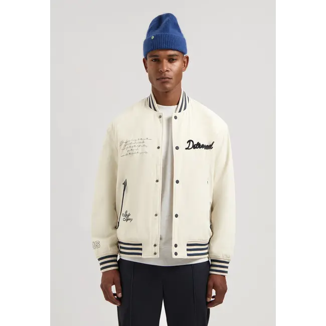 Dstrezzed SONNY VARSITY JACKET OFF WHITE