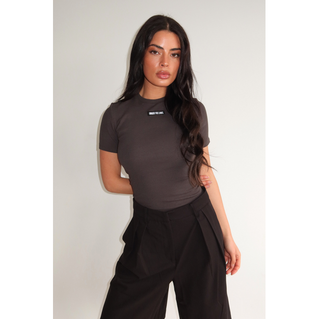 Unique the Label JILL SHORT SLEEVE CHARCOAL