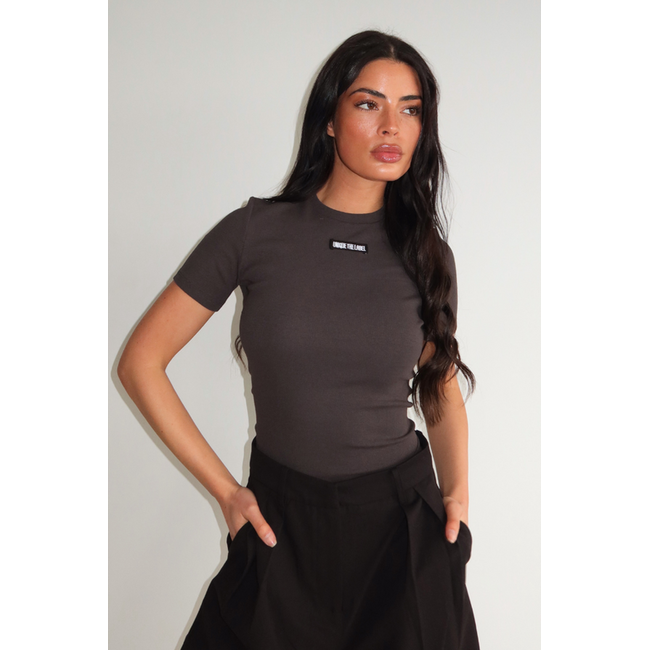 Unique the Label JILL SHORT SLEEVE CHARCOAL