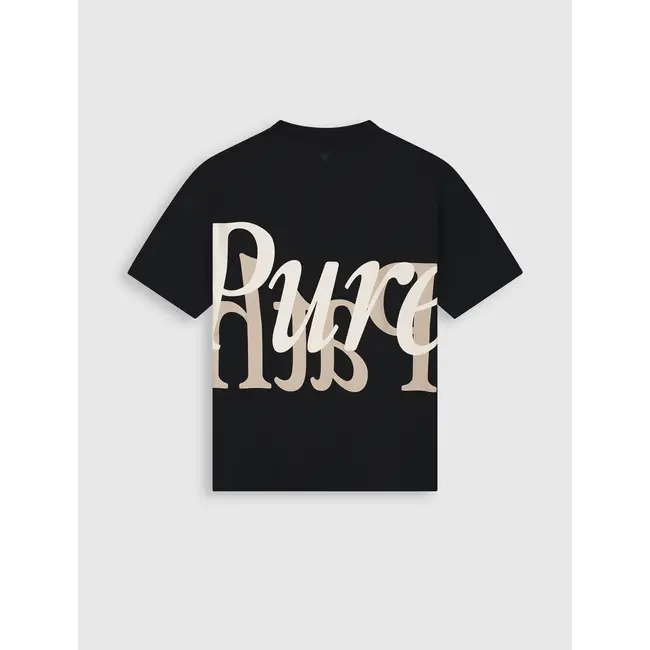 PURE PATH MIRROR LOGO T-SHIRT BLACK