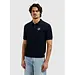 PURE PATH EMBLEM OPEN KNIT POLO DARK NAVY