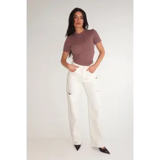 Unique the Label JUNE WIDE LEG JEANS OFF-WHITE