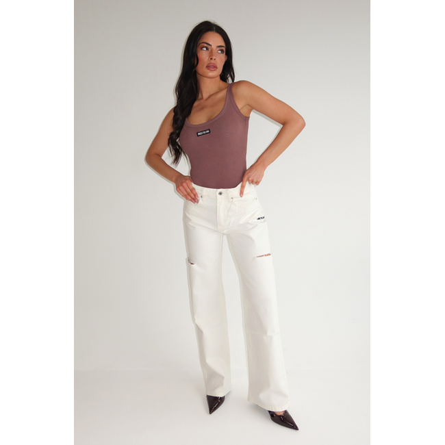 Unique the Label JUNE WIDE LEG JEANS OFF-WHITE