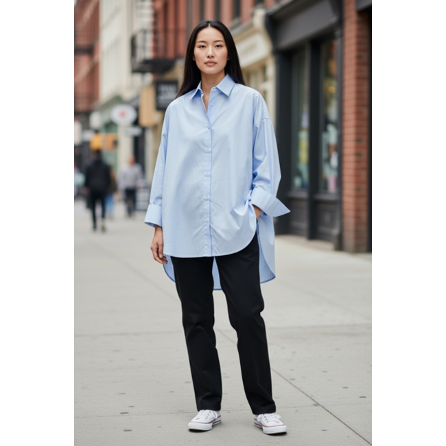MOMO Fashion BLOUSE TORONTO LIGHT BLUE ( ONE SIZE )
