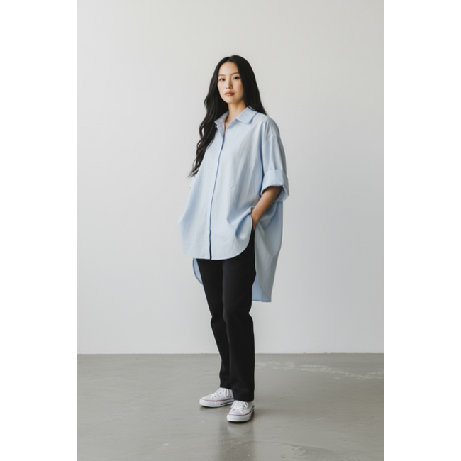 MOMO Fashion BLOUSE TORONTO LIGHT BLUE ( ONE SIZE )