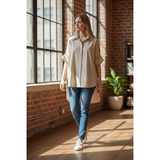 MOMO Fashion BLOUSE TORONTO SAND ( ONE SIZE )