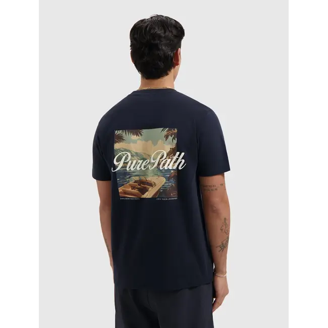 PURE PATH RIVA VIEW T-SHIRT DARK NAVY