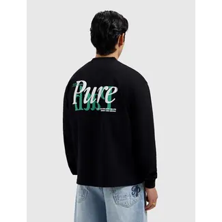 PURE PATH MIRROR LOGO LONGSLEEVE T-SHIRT BLACK