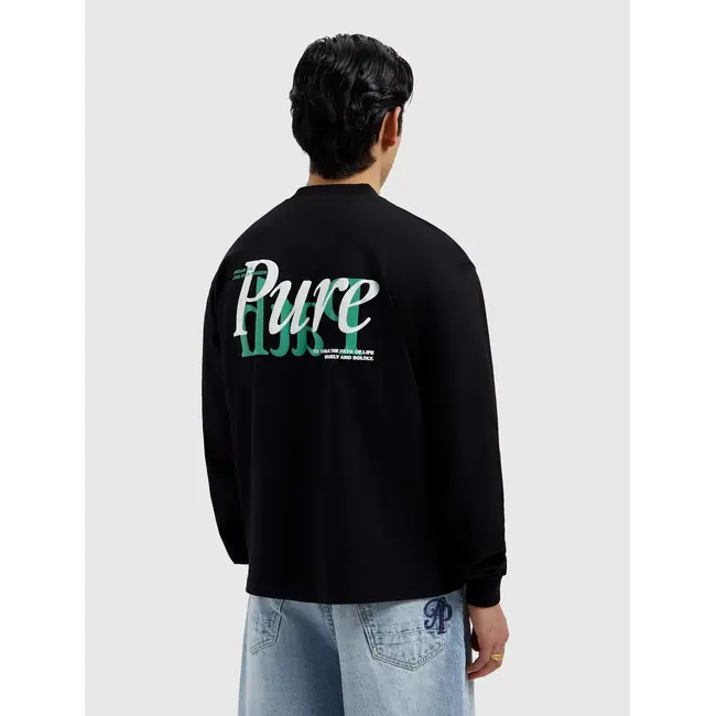 PURE PATH MIRROR LOGO LONGSLEEVE T-SHIRT BLACK