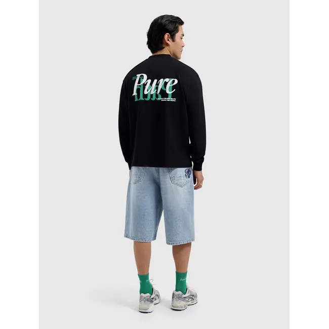 PURE PATH MIRROR LOGO LONGSLEEVE T-SHIRT BLACK