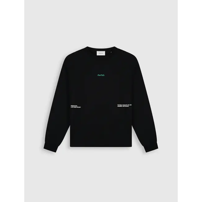 PURE PATH MIRROR LOGO LONGSLEEVE T-SHIRT BLACK