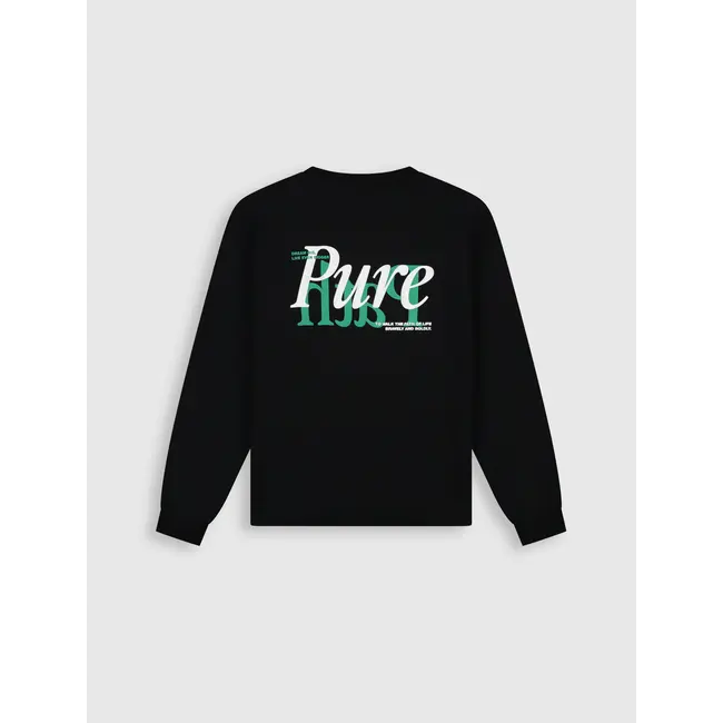 PURE PATH MIRROR LOGO LONGSLEEVE T-SHIRT BLACK