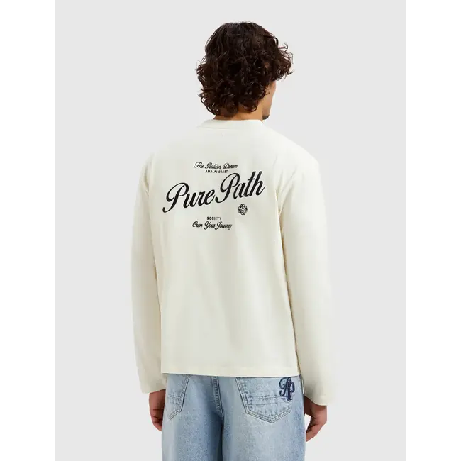 PURE PATH ITALIEN DREAM LONGSLEEVE T-SHIRT ECRU