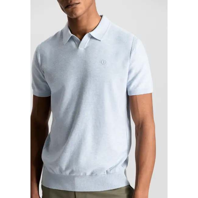Dstrezzed MERCURY SHORT SLEEVE POLO LIGHT BLUE