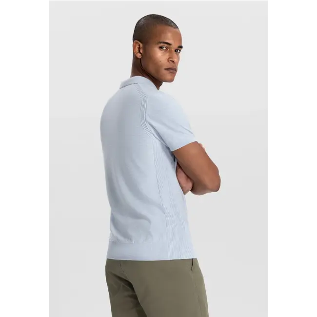 Dstrezzed MERCURY SHORT SLEEVE POLO LIGHT BLUE